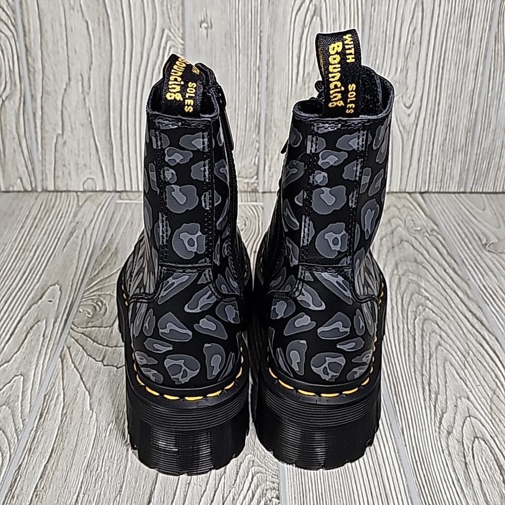 Dr. Martens Jadon Distorted Leopard Print Platform Combat Boots Women Size 7 NEW - Picture 5 of 11